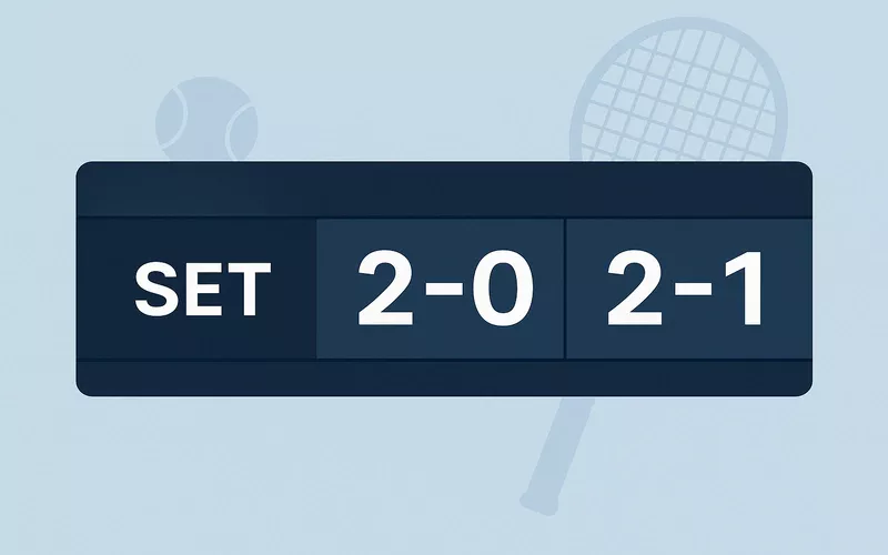 Tennis set betting scoreboard showing different set score variations